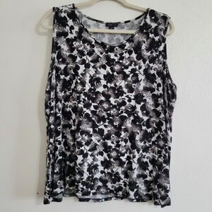 J. Jill Wearever Collection Women's 2X Sleeveless Floral Blouse